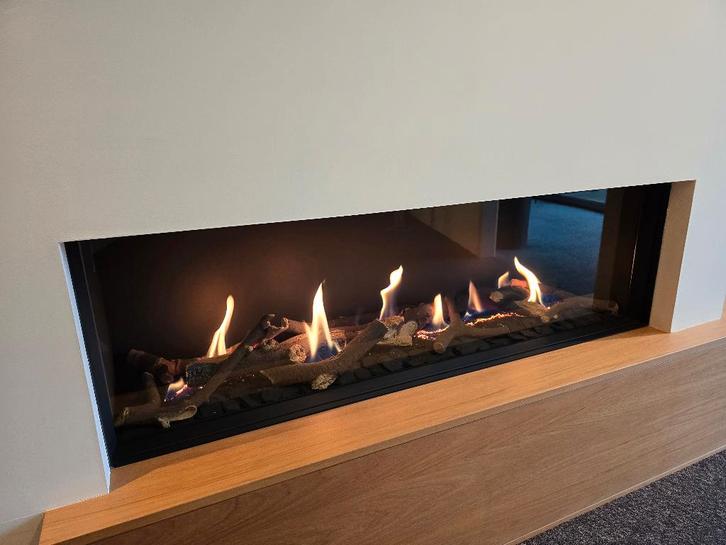 Gashaard DRU Metro 130XT met Teak meubel, Huis en Inrichting, Kachels, Gebruikt, Inbouw, Gaskachel, Gas, Ophalen