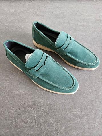 Loafers herenschoenen groen, beige zool | maat 39 beschikbaar voor biedingen