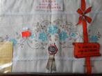 Brocante Frans laken 2 persoons bedtextiel, Ophalen of Verzenden