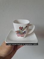 Kop en schotel met clown en varken, porselein 14x14x8.5cm, Antiek en Kunst, Antiek | Porselein, Ophalen of Verzenden