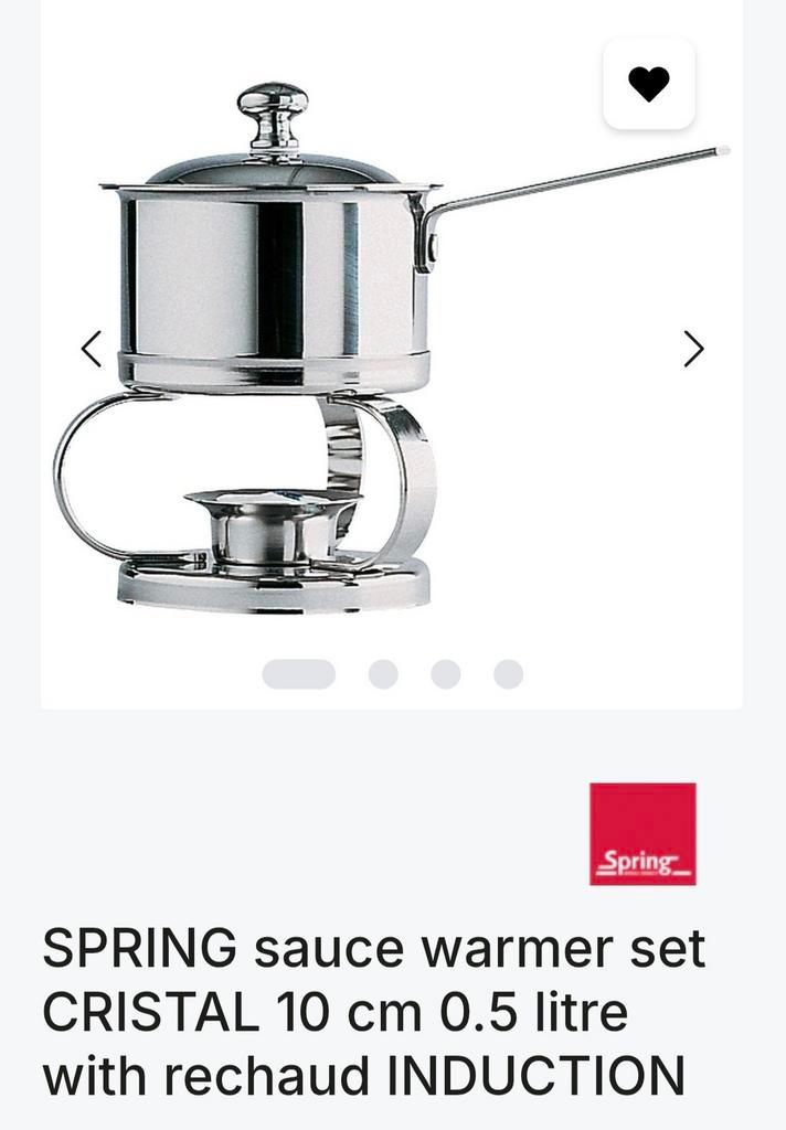 Spring CRISTAL Sauswarmer Set - Inductie Geschikt, Huis en Inrichting, Keuken | Potten en Pannen, Nieuw, Overige typen, Rvs, Inductieplaat