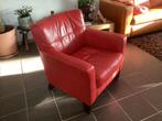 Rode leren fauteuil, Huis en Inrichting, Ophalen, Gebruikt, 75 tot 100 cm