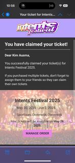 INTENTS ticket zondag €65, Eén persoon