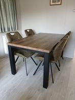 Eethoek (eettafel met vier stoelen), Huis en Inrichting, Ophalen, Gebruikt, Landelijk modern, 4 tot 6 stoelen