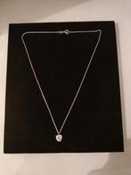 Zilveren ketting met zirkonia hartje, Ophalen of Verzenden, Zo goed als nieuw, Zilver, Zilver