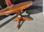 Donker eiken  ronde salontafel, Ophalen, Gebruikt, 50 tot 100 cm, 50 tot 75 cm