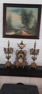 Antiek pendule set met kandelaars, Ophalen