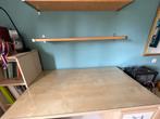 Ikea Bureau met Glasplaat, Planken & Kastje, Ophalen, Gebruikt, Bureau