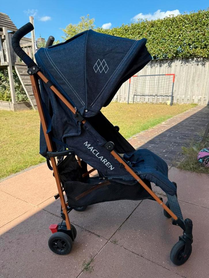 Maclaren Quest buggy – Lichtgewicht & compact – Denim Indigo, Kinderen en Baby's, Buggy's, Zo goed als nieuw, Maclaren, Regenhoes