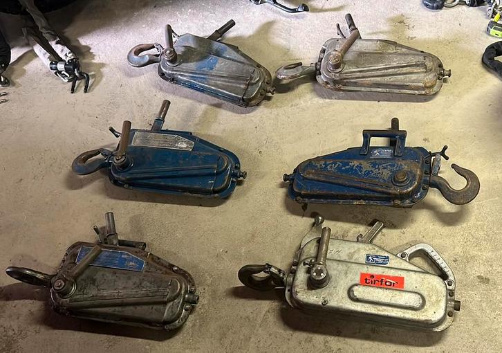 6x Tirfor 1600 kg Draadtakels met 12 mm Kabels, Doe-het-zelf en Verbouw, Lieren en Takels, Gebruikt, Ophalen