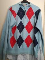 RIVER WOODS trui Aqua Blauw licht Noga ruiten rits kol L, Kleding | Heren, Truien en Vesten, Maat 52/54 (L), River Woods, Gedragen