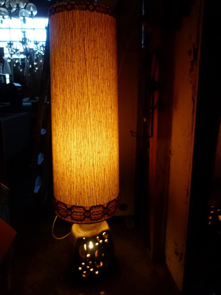 vintage staande lamp keramiek mid-century, Huis en Inrichting, Lampen | Vloerlampen, Ophalen, 100 tot 150 cm, Zo goed als nieuw