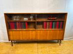 Gratis verzending!Vintage teakboekenkast midcenturyretro1960, Huis en Inrichting, Kasten | Boekenkasten, -, Glas, -, 150 tot 200 cm