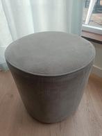 Poef ribstof grijs, Ophalen, Gebruikt, Rond, Minder dan 50 cm