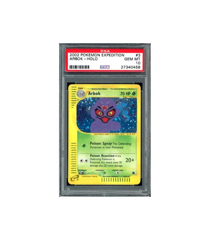 Pokemon Arbok Holo Expedition #3 PSA 10, Hobby en Vrije tijd, Verzamelkaartspellen | Pokémon, Zo goed als nieuw, Losse kaart, Foil