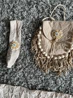 Godly tasje en haarband met franjes, Sieraden, Tassen en Uiterlijk, Beige, Ophalen of Verzenden, Zo goed als nieuw, Avondtasje