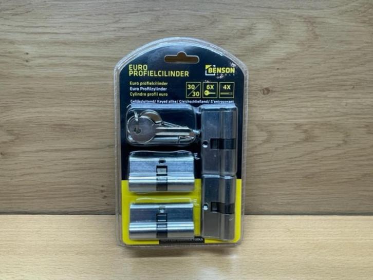 Euro profielcilinder 60mm gelijksluitend 4 dlg., Doe-het-zelf en Verbouw, Hang- en Sluitwerk, Nieuw, Slot, IJzer, Ophalen of Verzenden