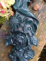 Franse brocante hout ornament schouw bloemen kerst, Ophalen of Verzenden