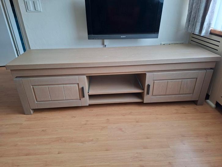 TV Meubel Whitewash Grijs - 193x52x55cm, Huis en Inrichting, Kasten | Televisiemeubels, Zo goed als nieuw, Minder dan 100 cm, 150 tot 200 cm