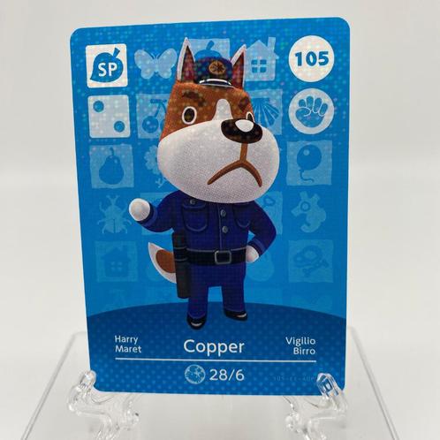Animal Crossing Amiibo Card: Copper 105, Hobby en Vrije tijd, Verzamelkaartspellen | Overige, Zo goed als nieuw, Losse kaart, Ophalen of Verzenden