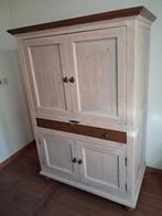 Grenen kast met deuren en lades, Huis en Inrichting, Kasten | Kledingkasten, Ophalen, Gebruikt, Landelijk, 50 tot 75 cm