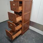 Vintage houten kast ladenkast dossierkast, Huis en Inrichting, Kasten | Ladekasten, Ophalen, Gebruikt, 100 tot 150 cm, Eikenhout