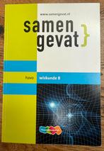 Samengevat Wiskunde B HAVO, Boeken, Schoolboeken, Ophalen of Verzenden, Zo goed als nieuw, HAVO