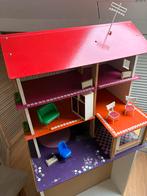 Poppenhuis met zak vol accessoires, Ophalen, Gebruikt, Poppenhuis