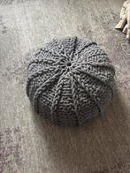 Grijze gevlochten poef, Minder dan 50 cm, Rond, Minder dan 50 cm, Ophalen of Verzenden