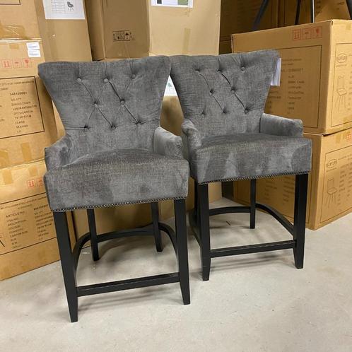 Opruiming! Barstoel Amy | Set van 2 | van €940,-, Huis en Inrichting, Barkrukken, Nieuw, 60 tot 90 cm, Hout, Metaal, 2 krukken