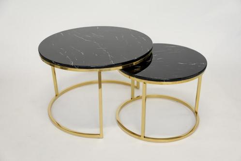 Doblo set echt marmeren salontafel nieuw in doos! Goud, Huis en Inrichting, Tafels | Salontafels, Nieuw, 50 tot 75 cm, 50 tot 100 cm