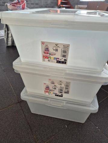 3 Transparante Opbergkratten - 30L beschikbaar voor biedingen