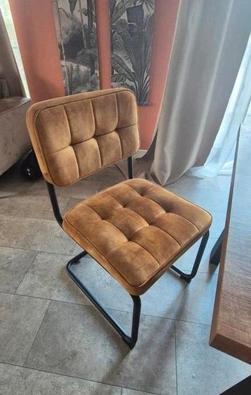 4x Haco stoelen – velvet look – industrieel design beschikbaar voor biedingen