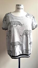 GEISHA, lichtgrijs shirt met zwarte tijgerprint, mt S, Geisha, Ophalen of Verzenden, Zo goed als nieuw, Korte mouw