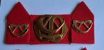 Set emblemen Menno van Coehoorn baret en kraagspiegels, Ophalen of Verzenden, Landmacht, Nederland, Embleem of Badge