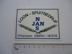 sticker oud OTTERSUM Jan Nas loonbedrijf agri spuitbedrijf, Verzenden, Zo goed als nieuw, Bedrijf of Vereniging
