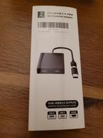 DisplayLink-adapter (gewone USB of USB-C naar 2x HDMI 2.0), Ophalen of Verzenden, Nieuw, Minder dan 2 meter, HDMI-kabel
