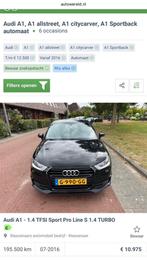 Audi A1 1.4TFSI 92KW S-tronic7 EU6 2016 Zwart, Auto's, A1, Euro 6, 4 cilinders, 4 stoelen