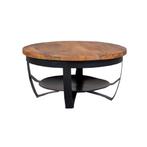 Mango salontafels - Rond - Mangohout - Compact - Metaal 70cm, Huis en Inrichting, Tafels | Salontafels, Ophalen, 50 tot 100 cm