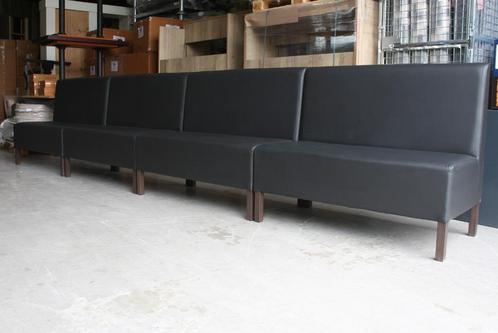 Lange eetkamerbank wandbank zwart (4 delen) skai 480 cm., Huis en Inrichting, Stoelen, Gebruikt, Eén, Leer, Zwart, Ophalen
