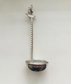 In zeer goede staat verzilverde sauslepel met schip.galjoen, Ophalen of Verzenden, Zilver