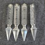 4 pijlen diamant pegels onderdelen kroonluchter, Huis en Inrichting, Lampen | Kroonluchters, Ophalen of Verzenden, Gebruikt, Glas