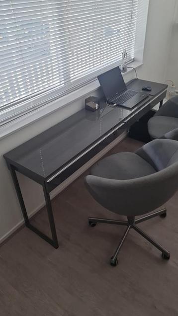 IKEA Besta Burs Bureau/Sidetable - Donkergrijs Hoogglans beschikbaar voor biedingen