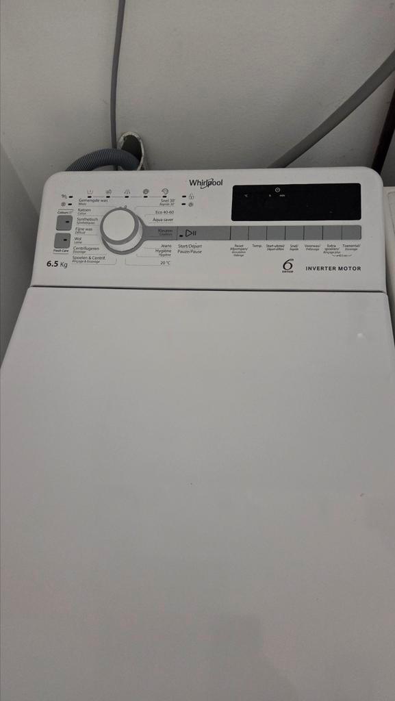 Whirlpool 6th Sense bovenlader Wasmachine (ca. 1 jaar oud), Huis en Inrichting, Kasten | Schoenenkasten, Zo goed als nieuw, Ophalen