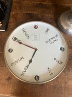 Riviera Maison Wandklok klok wit zilver, Ophalen of Verzenden, Zo goed als nieuw, Wandklok