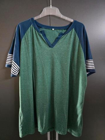 Sportief T-shirt groen/blauw maat xxl (valt als maat 46/48) beschikbaar voor biedingen