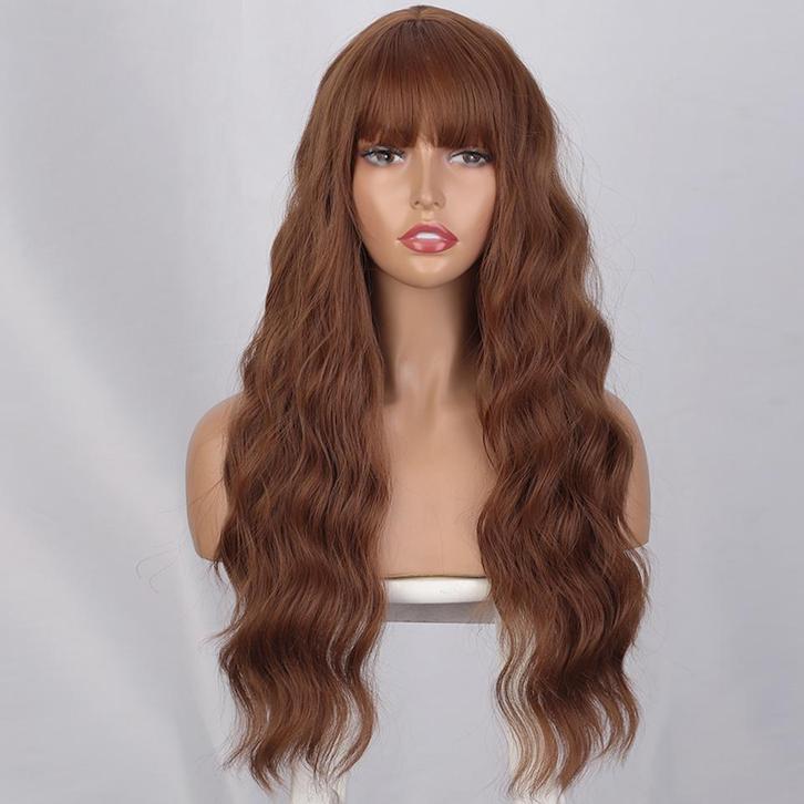 Dames Donkerbruine Lange Pruik Bruin Haar Vrouwen Haren, Sieraden, Tassen en Uiterlijk, Uiterlijk | Haarverzorging, Nieuw, Pruik of Haarverlenging