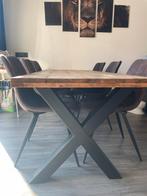 Ruime houten eettafel, Huis en Inrichting, Ophalen, Gebruikt, Eikenhout, 200 cm of meer