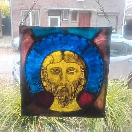 Glas in lood Raamhanger mooie Gebrandschilderde afbeelding, Antiek en Kunst, Kunst | Schilderijen | Abstract, Ophalen of Verzenden