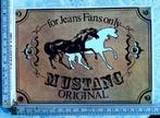 Vintage sticker Mustang original for jeans fans only paarden, Ophalen of Verzenden, Zo goed als nieuw